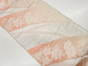 竹に花葉模様織出し袋帯